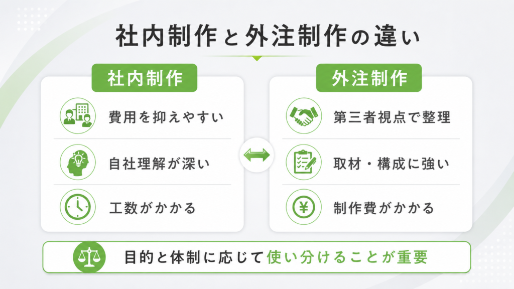 社内制作と外注制作の違い