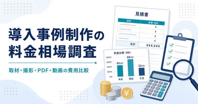 導入事例制作の料金相場調査のアイキャッチ画像